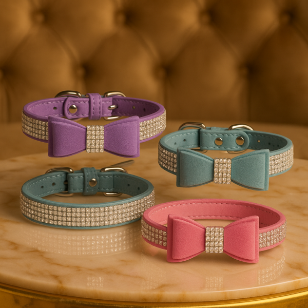 The Duchess” Velvet Bow Collar – Luxe Edition in Amethyst, Blush, or Teal Frost