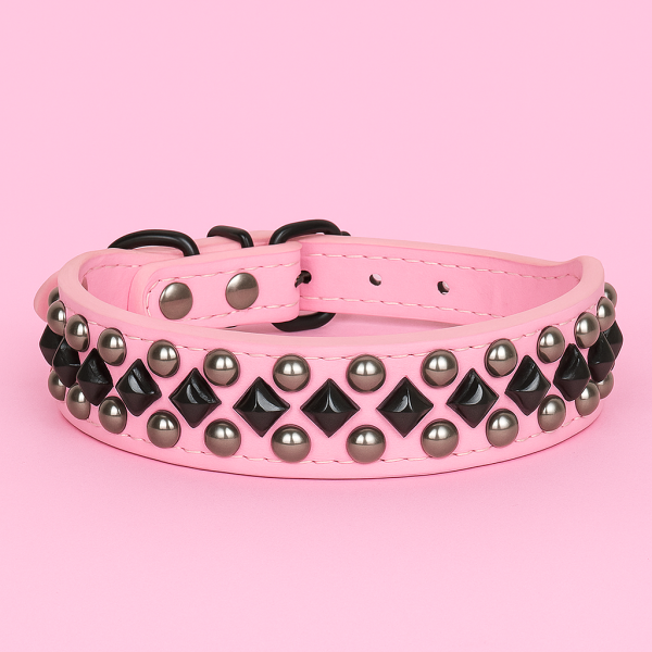 Leather look, Wide Collar with Studs - Image 5