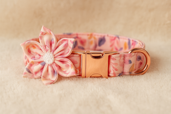 Flowery Collar, with Gold Buckle and Diamanté Centre Detail - Image 2