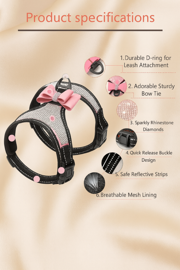 Sparkly diamante harness with bow