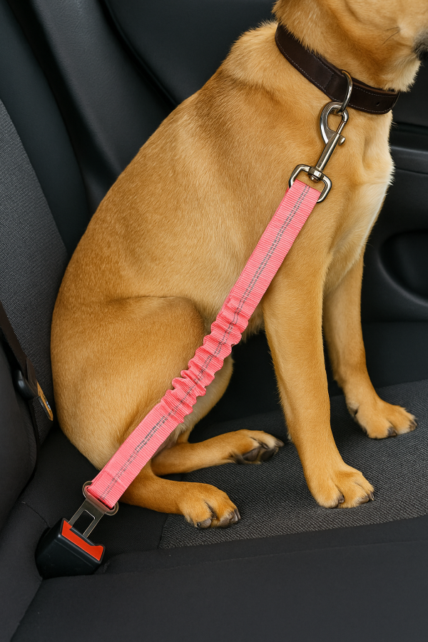 Luxury Bungee Dog Car Seatbelt Lead – Adjustable & Chic - Image 2