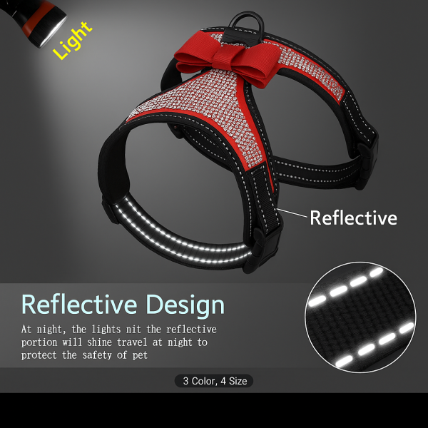 Sparkly diamante harness with bow - Image 2