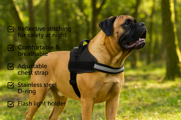 The Luxe Stride!  Reflective Dog Harness – Where Style Meets Strength - Image 2