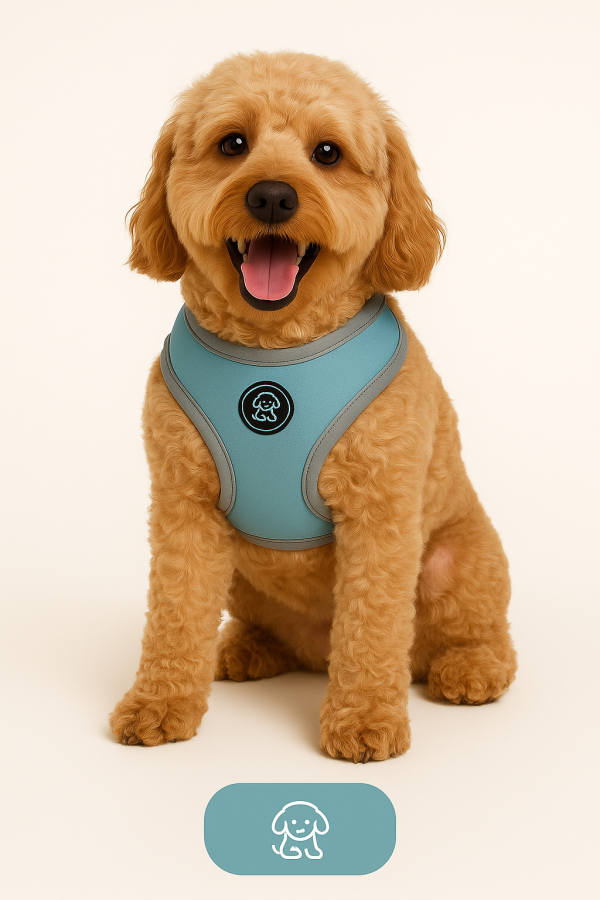 Soft blue harnesses, Lis and Koos