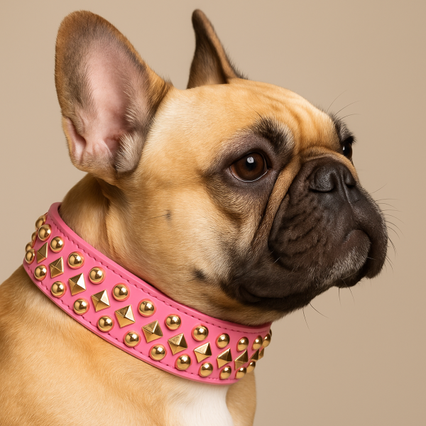 Studded in Style” Luxe Dog Collar – Gold Hardware Glam - Image 3