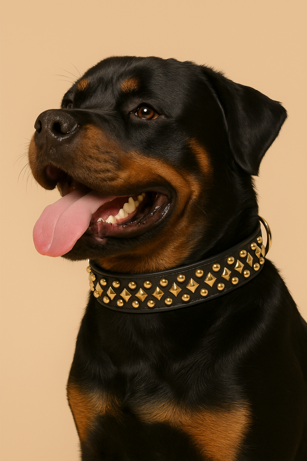 Studded in Style” Luxe Dog Collar – Gold Hardware Glam - Image 5