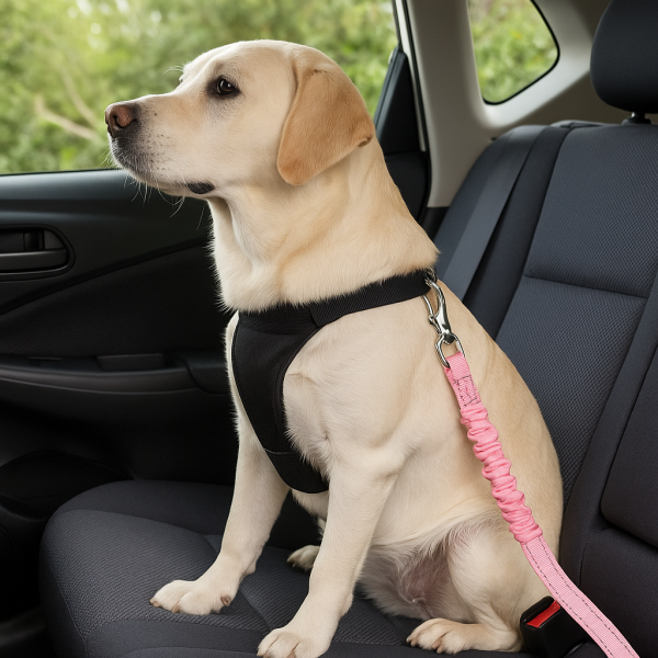 Luxury Bungee Dog Car Seatbelt Lead – Adjustable & Chic - Image 3