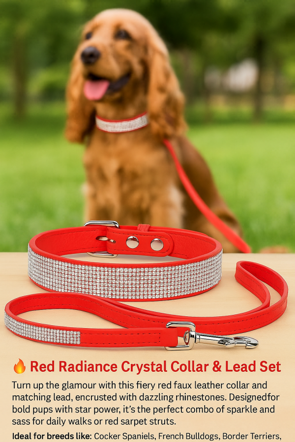 Sparkly Collar and Lead - Velvet microfibre texture - Image 2