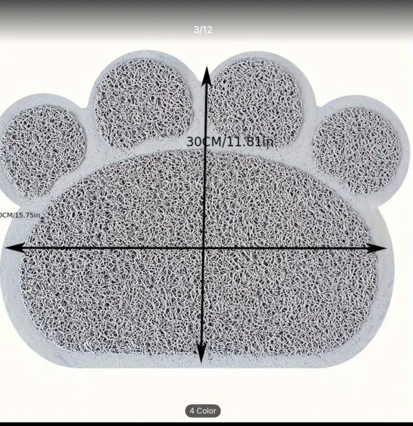 Cat Litter Catching Mat - Paw Shaped - Image 3