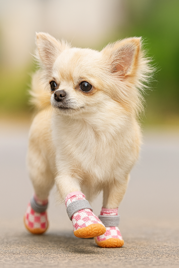 🌟 “Step Into Summer: Paws for Luxury Paw-Protect Boots” 🌟  Available in Two Chic Colourways: Blush Picnic Pink & Botanical Camo Green Sizes: Small | Medium | Large (Small Breed Only) - Image 3