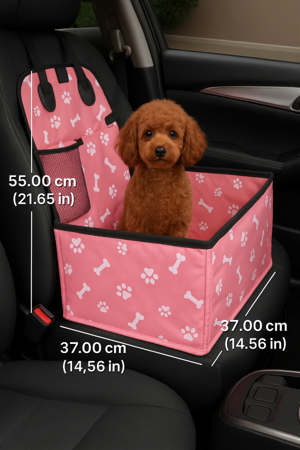 Pawsport Perch, Luxe Booster Seat – Blush Pink or Pebble Grey & White - Image 2