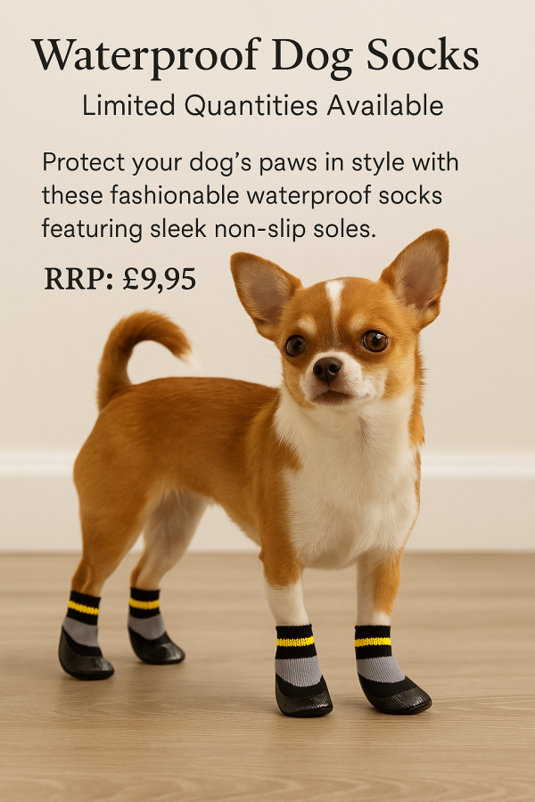 🖤 “City Stride Luxe” Waterproof Dog Socks – Black & Bold (Ltd Edition) 🖤