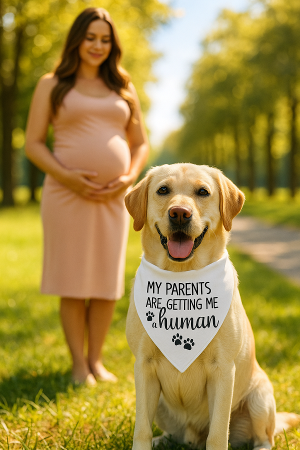 “Big Fur-Sibling Energy” Luxury Baby Reveal Bandana