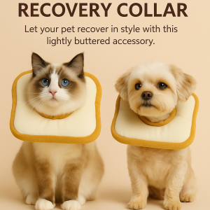 The “Toasty Loaf” Veterinary Recovery Collar – For the Bougie Breadwinner Pet 🍞