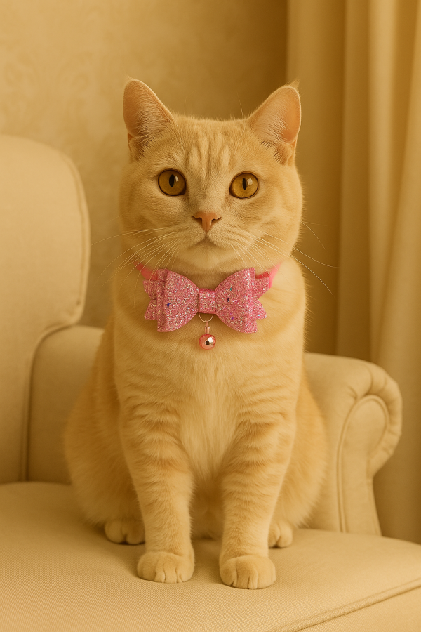 Midnight Disco Darling” – Sparkle Bow Collar with Bell - Image 2