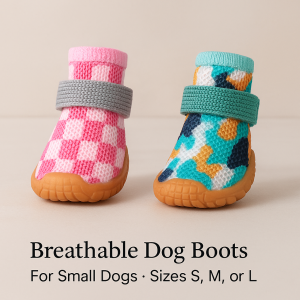 🌟 “Step Into Summer: Paws for Luxury Paw-Protect Boots” 🌟  Available in Two Chic Colourways: Blush Picnic Pink & Botanical Camo Green Sizes: Small | Medium | Large (Small Breed Only)