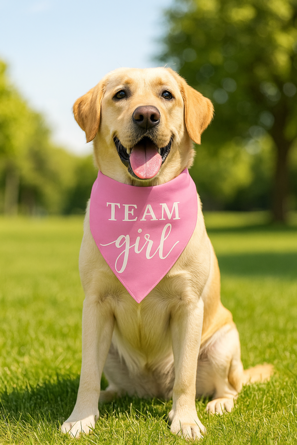 “The Gender Reveal Duo” Couture Pet Bandana Set – Team Boy & Team Girl Edition - Image 2