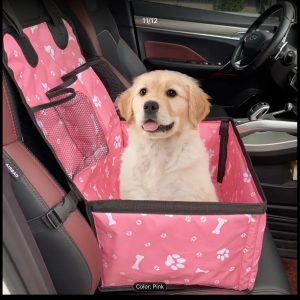 Pawsport Perch, Luxe Booster Seat – Blush Pink or Pebble Grey & White
