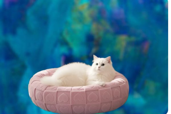The “Pillow Paws Deluxe” Heart-Quilted Lounger