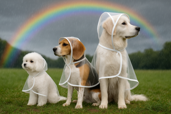 “Puddle Perfect – Luxe Transparent Raincoat with White Trim”
