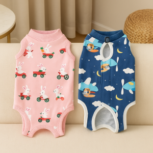 Cloud Nine & Cottontail Couture: Luxe Recovery Onesies for Pampered Pets