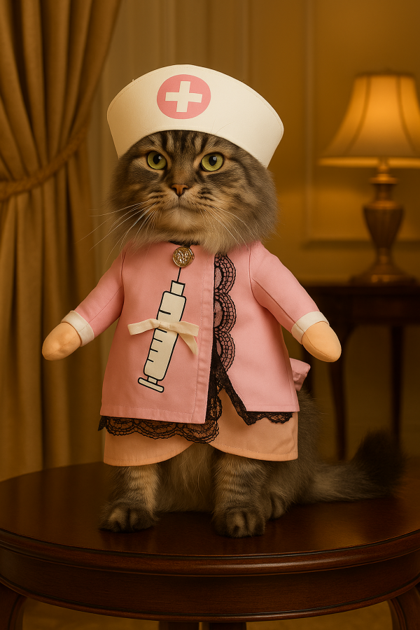 🩺 Pawfessional Purr-scriber™ Cat Nurse Costume