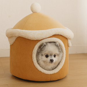 “The Sweet Retreat – Luxury Ice Cream Cone Plush Pet Bed”