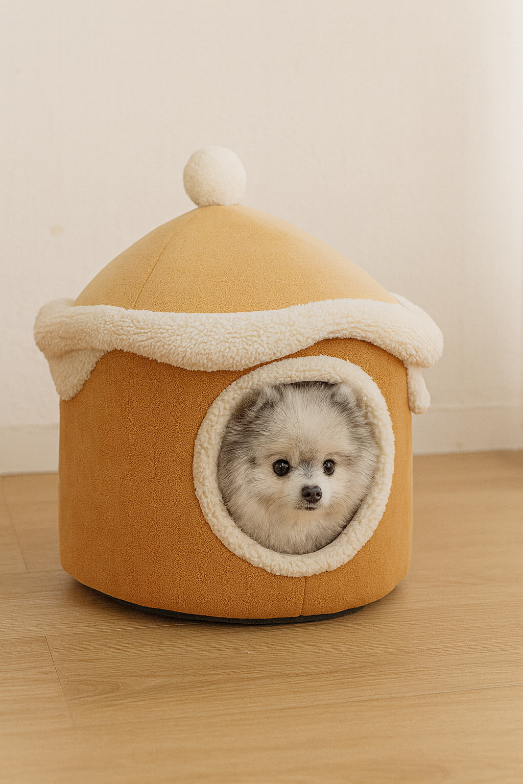 “The Sweet Retreat – Luxury Ice Cream Cone Plush Pet Bed”