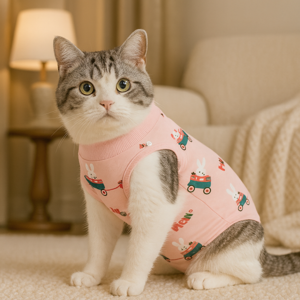 Cloud Nine & Cottontail Couture: Luxe Recovery Onesies for Pampered Pets - Image 2