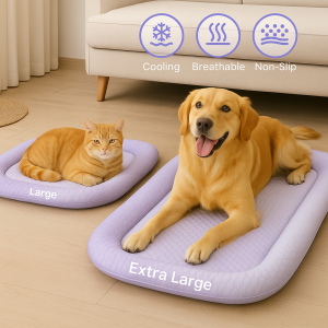 Paws for Luxury™ Summer Breeze Cooling Lounger – Gradient Lavender Bliss Edition