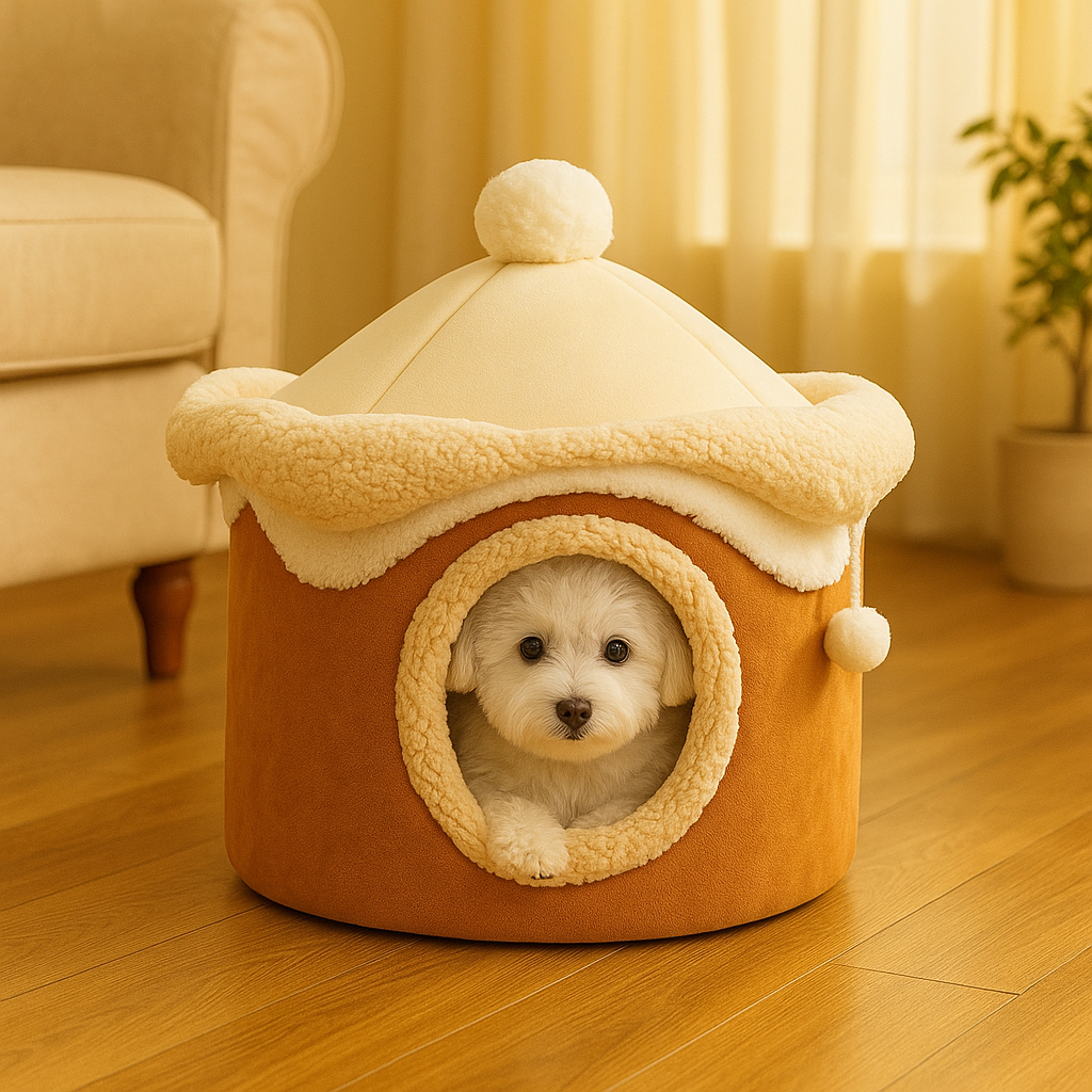 “The Sweet Retreat – Luxury Ice Cream Cone Plush Pet Bed” - Image 3