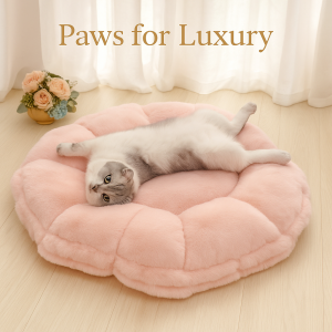 The Petal Plush Luxe Lounger – Blush Comfort for the Most Pampered Paws