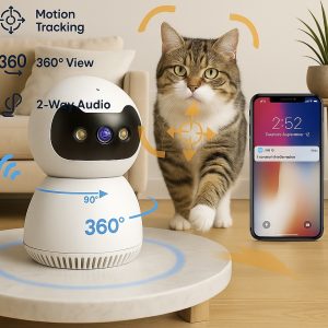 The Boujee‑Eye Pet Cam – Luxe Edition  Dual Band Wi-Fi | 360° Auto-Tracking | Night Vision | Pet Parent Perfection  ✨ 
