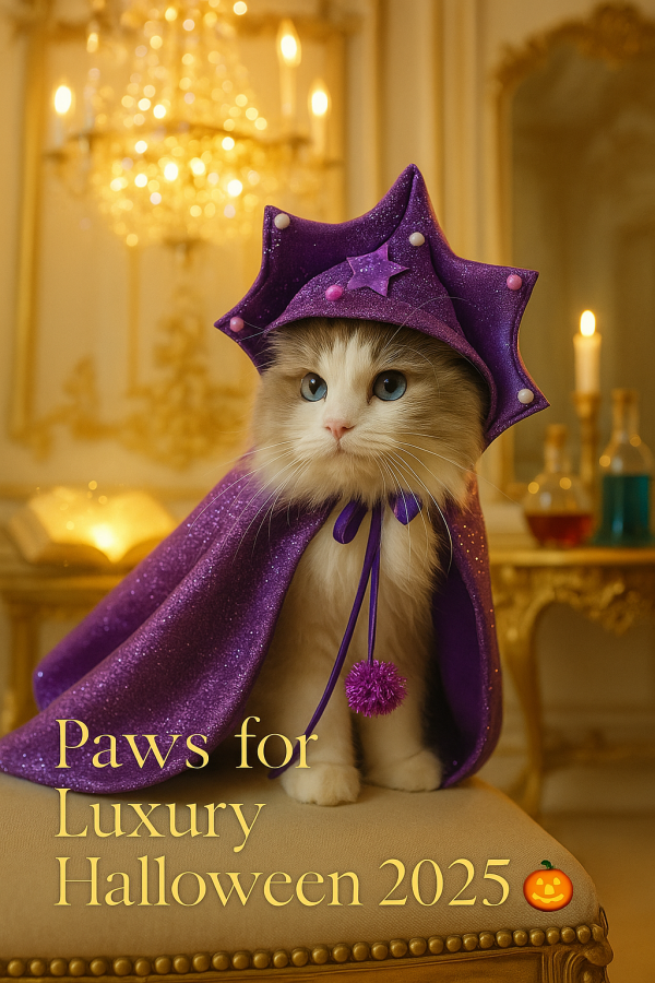 🪄 Enchanted Luxe Wizard Cape & Hat for Cats and Small Dogs