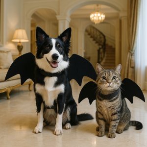 “Adjustable Pet Bat Wings Costume – Small & Large | Halloween Cat & Dog Fancy Dress Outfit”