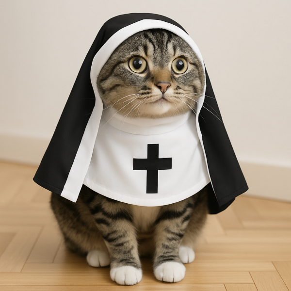 🙏 Holy Chic: The Divine Pet Habit - Pet Nun Costume - Image 2