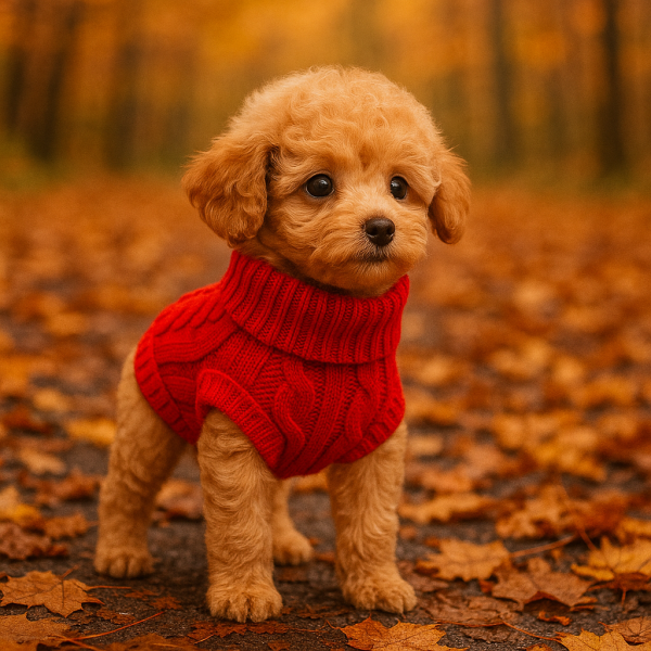 🍁 Boujee Knit Red Dog & Puppy Jumper — Extra Small - Image 2