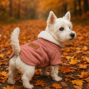 Boujee Corduroy Dog Jacket – Rose Pink with Shearling Lining | Luxury Autumn Pet Coat for Small Dogs”